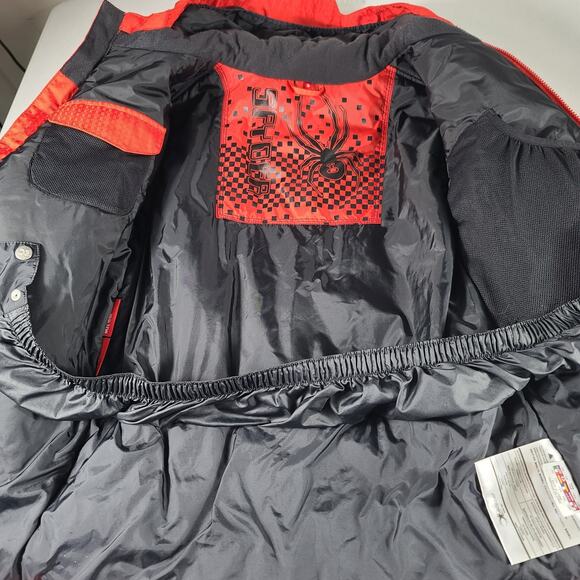 Spyder Red Insulated Ski Jacket Coat Kids 14 Unisex Small Ladies Too - Picture 5 of 6